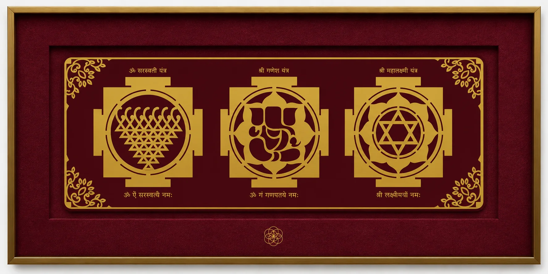 Saraswati • Ganesha • Mahalakshmi Yantra – Wisdom, Success & Prosperity thumbnail 3